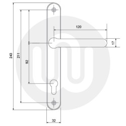 Simplefit by Fab & Fix Sprung 92PZ Door Handle Blanks with Blind Plate - Medium Cover (243BP/211CRS)