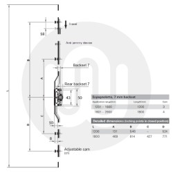 Roto 4 Mushroom Inline Patio Door Lock