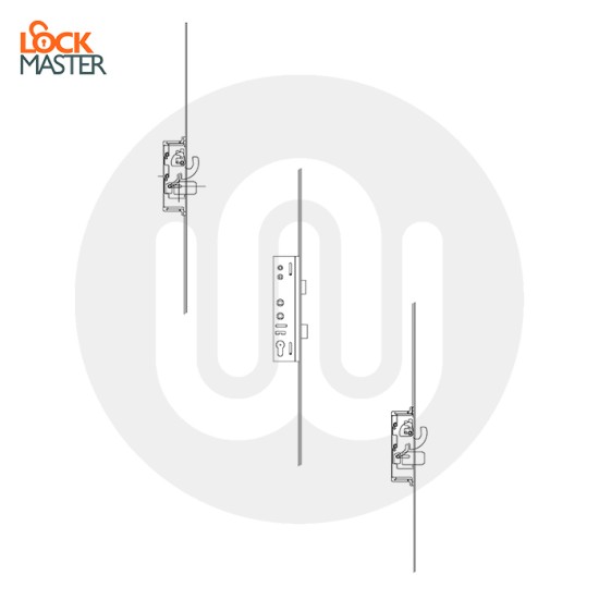 Lockmaster 2 Hooks 2 Anti-lift Pins Lock - 45mm U-Rail Faceplate