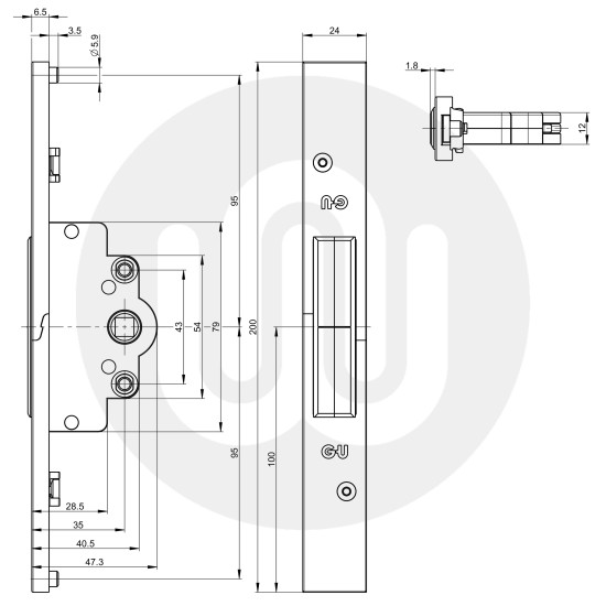 GU Gearbox for Bi Folding Doors