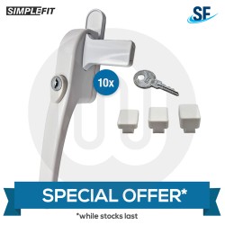 OUR LOWEST PRICE YET! 10x Simplefit Handlejammer Security Repair Window Handles OUR LOWEST PRICE YET! 10x Simplefit Handlejammer Security Repair Window Handles