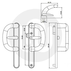 Fab & Fix Pembroke 'D' Patio Handle - Non Locking