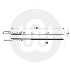 GU 250mm Straight Extension Without Roller