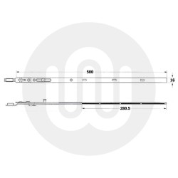 GU 500mm Straight Extension With Roller