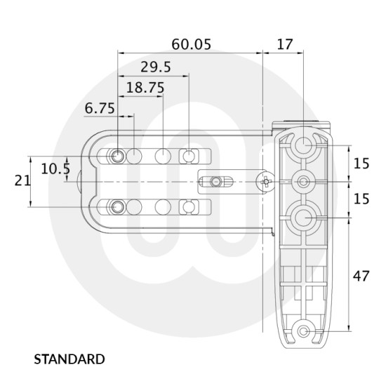 Vita Claymore 3D Adjustable Flag Hinge - 103mm