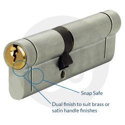 Simplefit 6-Pin Anti-Snap Anti-Pick Dual Finish Cylinders 5 Keys