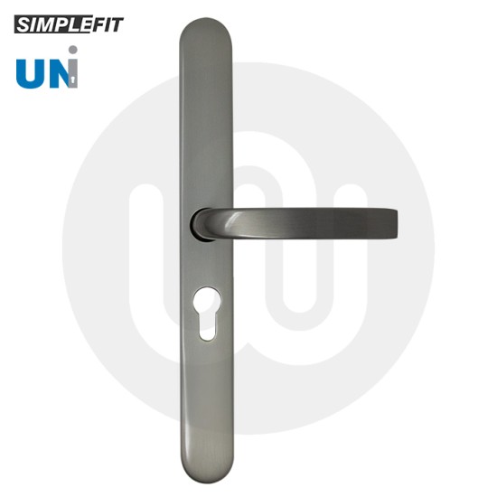 Simplefit UNI Inline Lever/Lever 47.5PZ/ 47.5PZ Door Handle - Extra Large Cover (296BP/variedCRS)