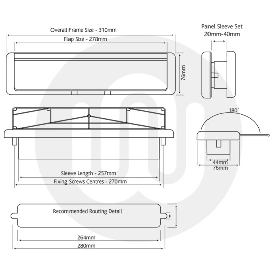 Simplefit by Fab&Fix 12” Repair Letterbox 20-40mm