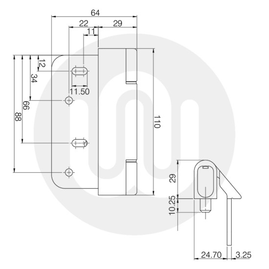 Mila Ideal Composite Door Hinge - Pack of 3