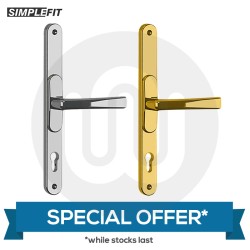 SPECIAL OFFER! 2x Simplefit Multi-positional Door Handles (1x Chrome & 1x Gold) 