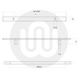 Fab & Fix Stainless Steel Flat Inline Bar Door Handle