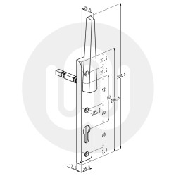 Sobinco Pentalock Patio Door Handle - Internal 834L