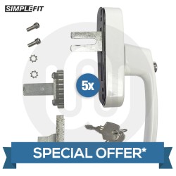 SPECIAL OFFER! 5x Simplefit Aluminium Peg Handles - White