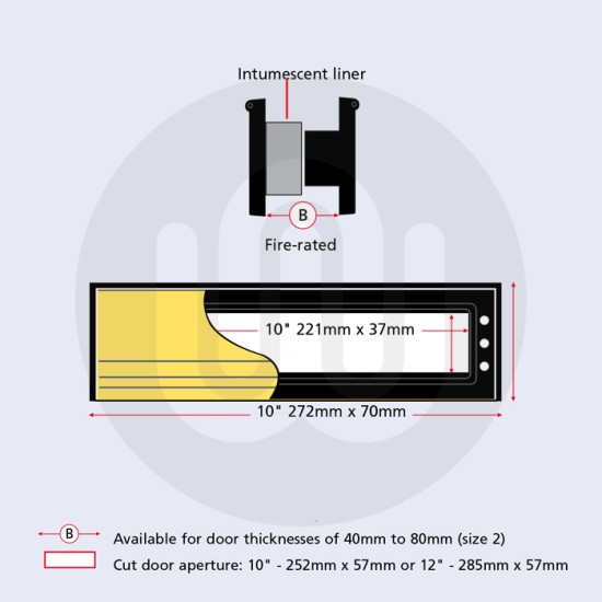 Fire Retardant Letterbox - 10'' 