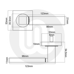 Ares Lever Handle on Rose