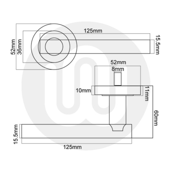 Avant Lever Handle on Rose