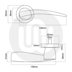 Janus Lever Handle on Rose