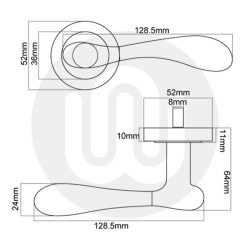 Maya Lever Handle on Rose