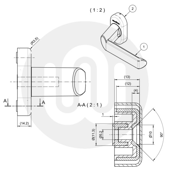 Schuco (Schueco) 210603 Door Handle