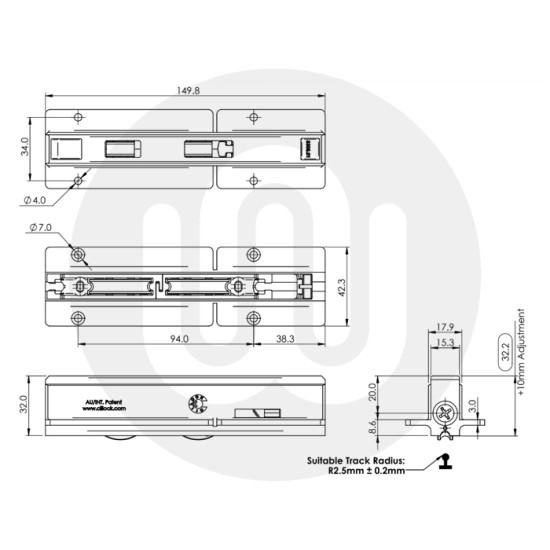 Smart Viso-glide Plus Patio Door Rollers for Aluminium Doors - Sold in Pairs