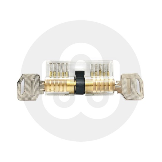 Transparent 5 Pin Double-Sided Euro Cylinder Practice Lock