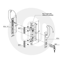 Sobinco Pentalock 6792 Patio Door Lock – U-Rail Faceplate