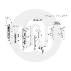 Sobinco Pentalock 6790 Patio Door Lock – U-Rail Faceplate