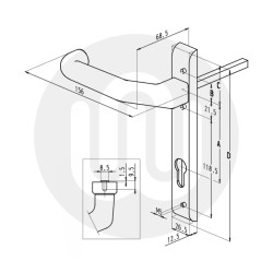 Sobinco 826L VI External Handle with Cylinder Hole