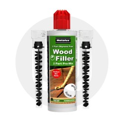 Metolux 2 Part Pre Mix Wood Filler & 2 Mixers 300g White
