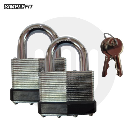 Simplefit Laminated Steel Padlock – Keyed Alike