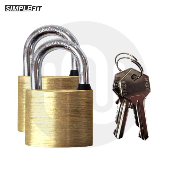 Simplefit Heavy Duty Brass Padlock – Keyed Alike