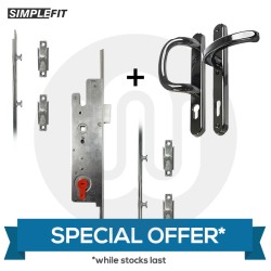 SPECIAL OFFER! Simplefit Keywind Roller/Mushroom 35/92 Door Lock with Roller/Mushroom Keeps & Lever/Fixed Pad Door Handle