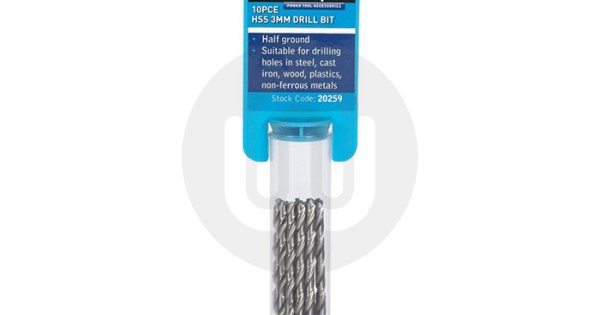 10 Piece 3mm HSS Drill Set
