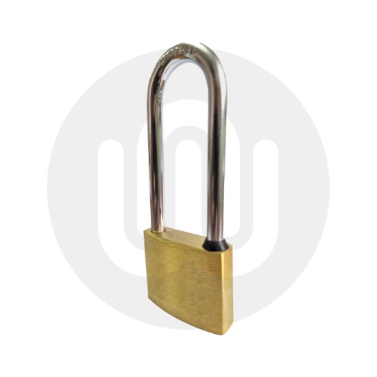 Simplefit Heavy Duty Long Shackle Brass Padlock