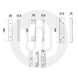 Rebate Set for Euro Deadlock & Thumbturn Cylinder BS8621