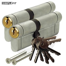 Simplefit 6-Pin Anti-Snap Anti-Pick Dual Finish Cylinders 5 Keys – Keyed Alike Pair