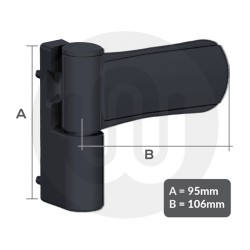 NEW COLOUR LAUNCH! 24x Simplefit Repair Flag Hinges in Anthracite Grey RAL7016