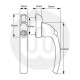 Simplefit Fire Escape Inline Espag Window Handle - 40mm Spindle