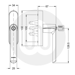 Schüco (Schueco) 269567/269568 Peg Handle – Locking