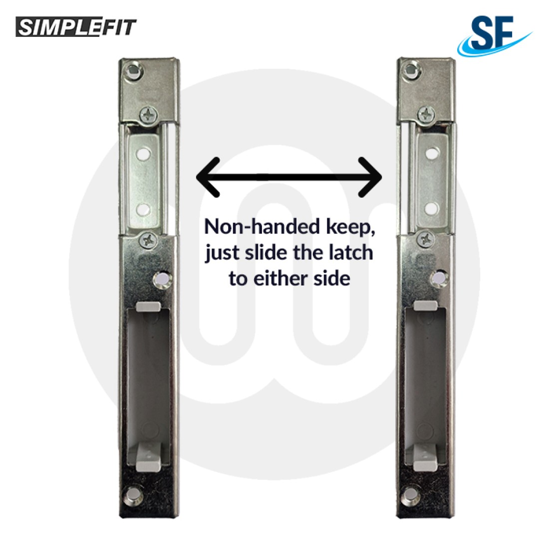 Simplefit Adjustable NonHanded Latch Deadbolt Keeps