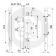 OMEC 1410S.30.25 Dead and Adjustable Latch Bolt 3 Locking Points Bi-Fold Lock