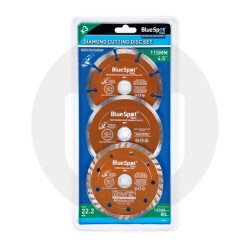 3 PCE 115mm (4.5”) Diamond Cutting Disc Set