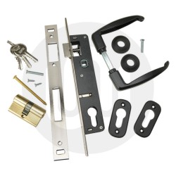 Gate Lock Frame Kit 40mm Profiled Box Section Lock Handles & Cylinder