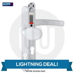 LIGHTNING DEAL! Hoppe Yorkshire Sprung Inline Lever/Pad 92PZ/92PZ Door Handle – Medium Cover (241BP/215CRS)