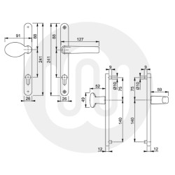 LIGHTNING DEAL! Hoppe Yorkshire Sprung Inline Lever/Pad 92PZ/92PZ Door Handle – Medium Cover (241BP/215CRS)