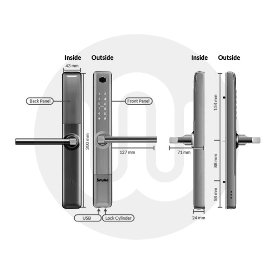 Simpled SF/SFS Slim Series Smart Lock