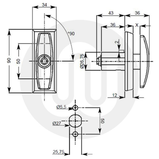 Popout T Handle Garage Door Lock