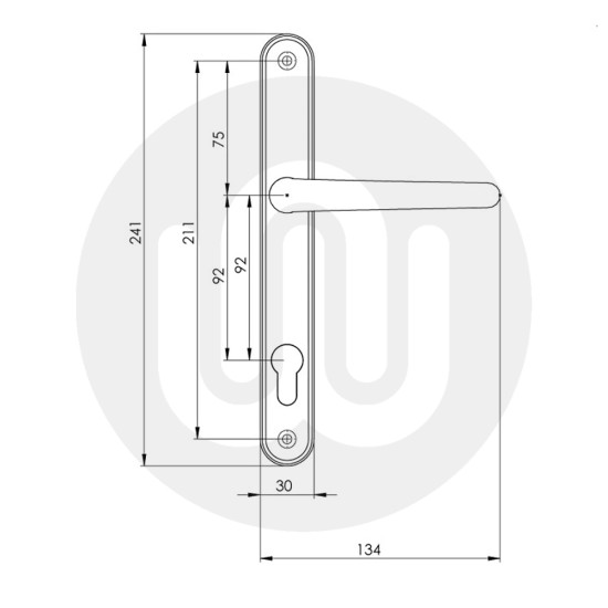Simplefit Decorative Inline Lever/Lever 92PZ/92PZ Door Handle - Medium Cover (241BP/211CRS) Simplefit Decorative Inline Lever/Lever 92PZ/92PZ Door Handle - Medium Cover (241BP/211CRS)