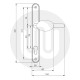Simplefit Budget Inline Lever/Pad 92PZ/92PZ Door Handle - Medium Cover (241BP/211CRS)