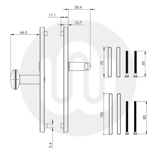 Simplefit Budget Offset Lever/Pad 92PZ/62PZ Door Handle - Medium Cover (241BP/211CRS) Simplefit Budget Offset Lever/Pad 92PZ/62PZ Door Handle - Medium Cover (241BP/211CRS)